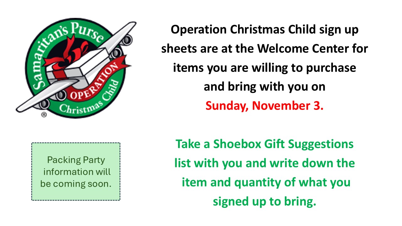 Operation Christmas Child sign up slide